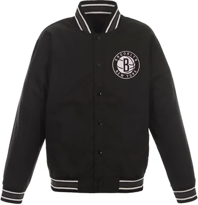 JH Design Men's Brooklyn Nets Black Twill Jacket