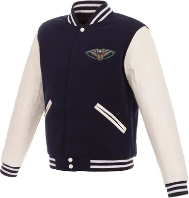 JH Design Men's New Orleans Pelicans Navy Varsity Jacket