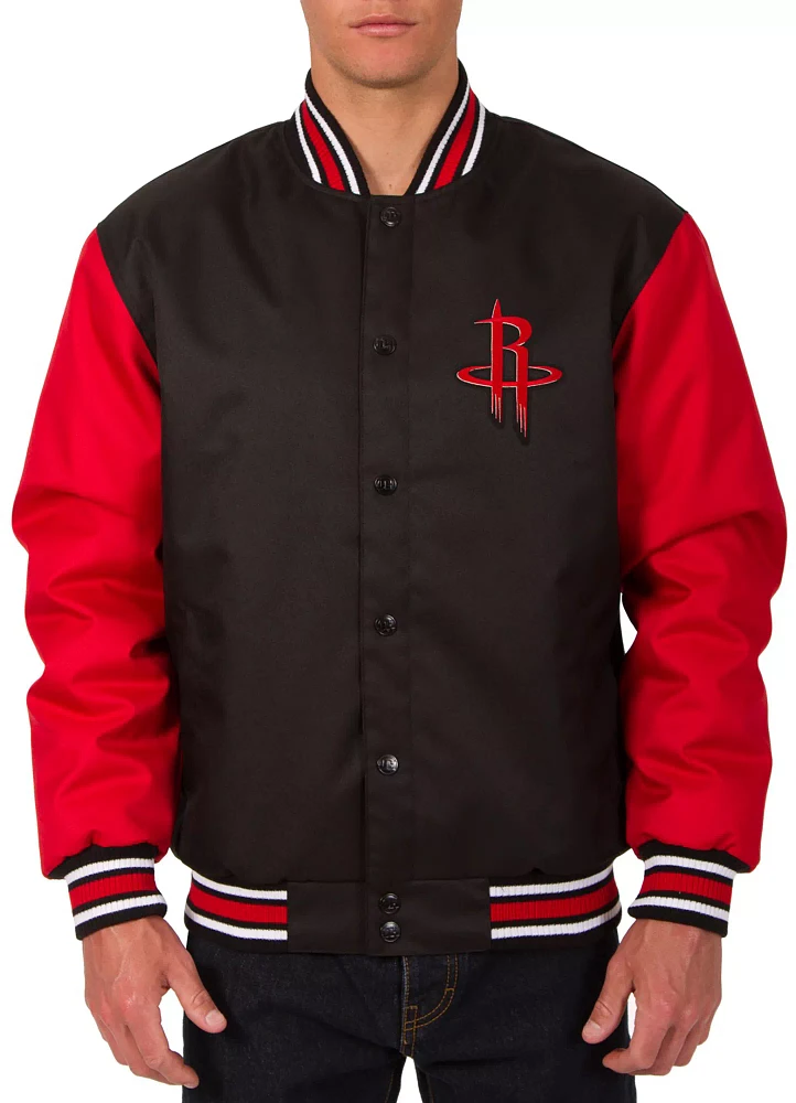 JH Design Men's Houston Rockets Black Twill Jacket