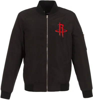 JH Design Men's Houston Rockets Black Bomber Jacket