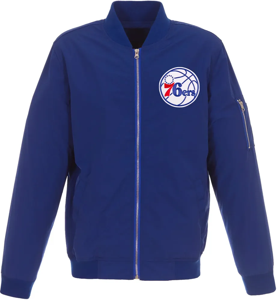 JH Design Men's Philadelphia 76ers Royal Bomber Jacket