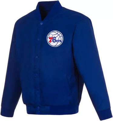 JH Design Men's Philadelphia 76ers Royal Twill Jacket