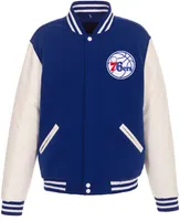 JH Design Men's Philadelphia 76ers Royal Varsity Jacket