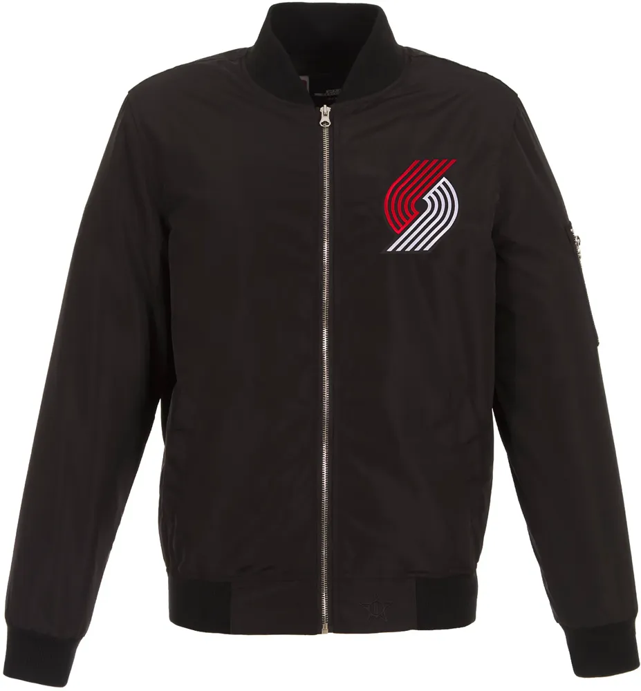 JH Design Men's Portland Trail Blazers Black Bomber Jacket