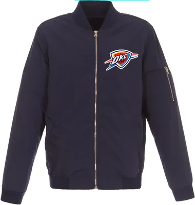 JH Design Men's Oklahoma City Thunder Navy Bomber Jacket