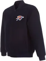 JH Design Men's Oklahoma City Thunder Navy Reversible Wool Jacket