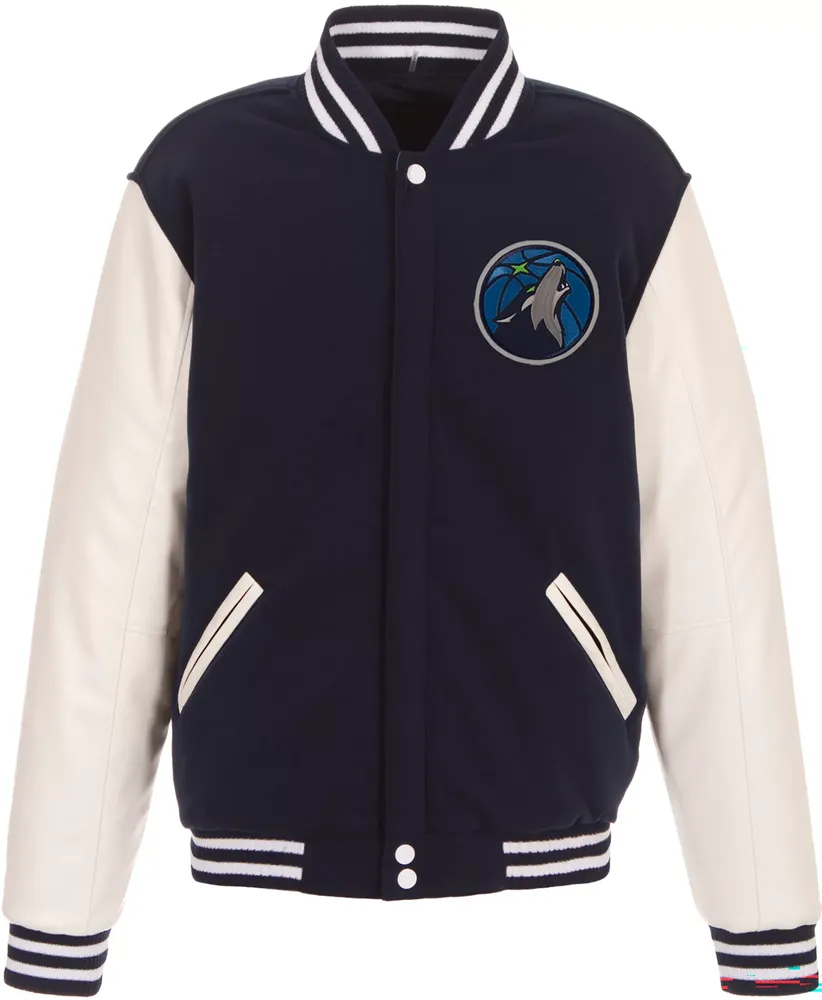 JH Design Men's Minnesota Timberwolves Navy Varsity Jacket