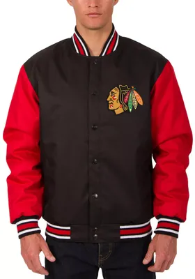 JH Design Chicago Blackhawks Black Polyester Twill Jacket