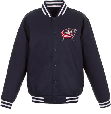 JH Design Columbus Blue Jackets Navy Polyester Twill Jacket