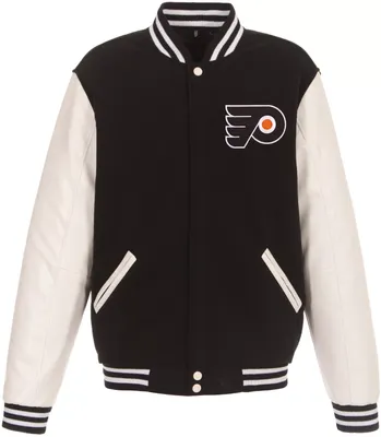 JH Design Philadelphia Flyers Varsity Black Reversible Wool Jacket