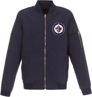 JH Design Winnipeg Jets Navy Bomber Jacket