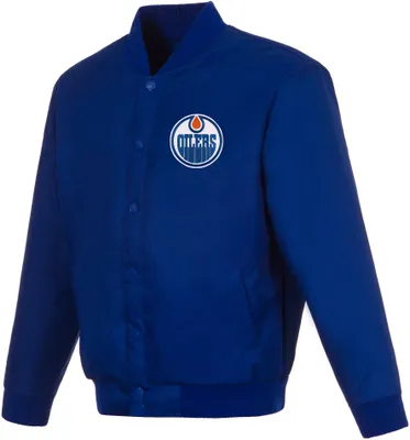 JH Design Edmonton Oilers Blue Polyester Twill Jacket