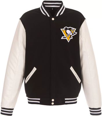 Men's Pittsburgh Steelers JH Design Black Leather Jacket