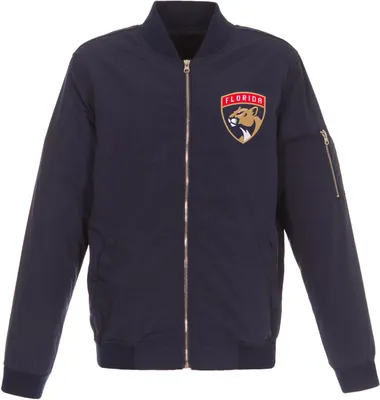 JH Design Florida Panthers Navy Bomber Jacket