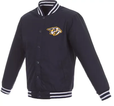 JH Design Nashville Predators Navy Polyester Twill Jacket