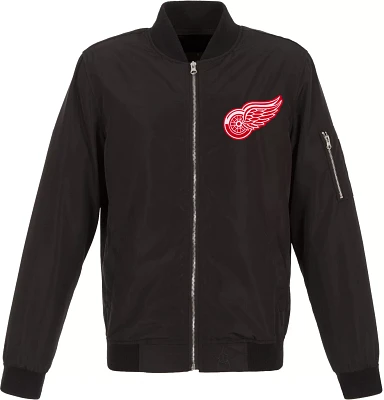 JH Design Detroit Red Wings Black Bomber Jacket