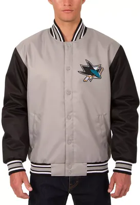 JH Design San Jose Sharks Grey Polyester Twill Jacket