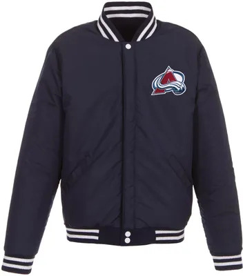 JH Design Colorado Avalanche Varsity Navy Reversible Wool Jacket