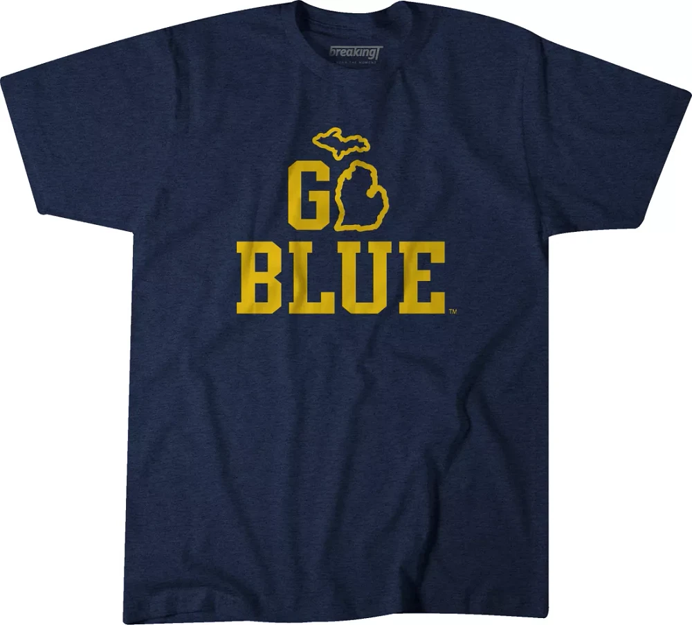 BreakingT Michigan Wolverines Go Blue Football T-Shirt