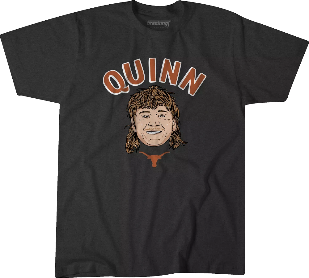 BreakingT Texas Longhorns Grey Quinn Ewers Mullet Football T-Shirt