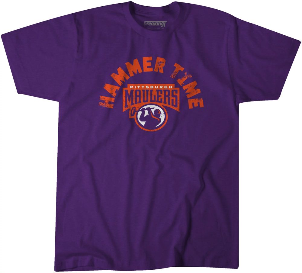 BreakingT Men's Pittsburgh Maulers Hammer Purple T-Shirt