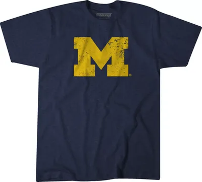 BreakingT Youth Michigan Wolverines Blue Block Logo T-Shirt