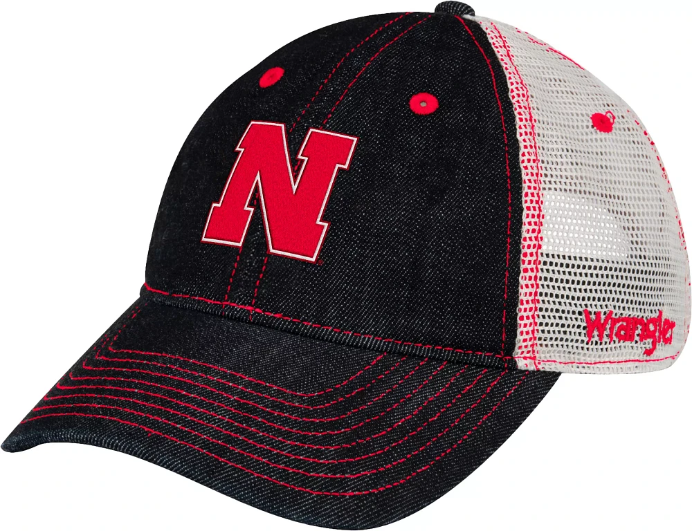 Wrangler Women's Nebraska Cornhuskers Navy Denim Trucker Hat