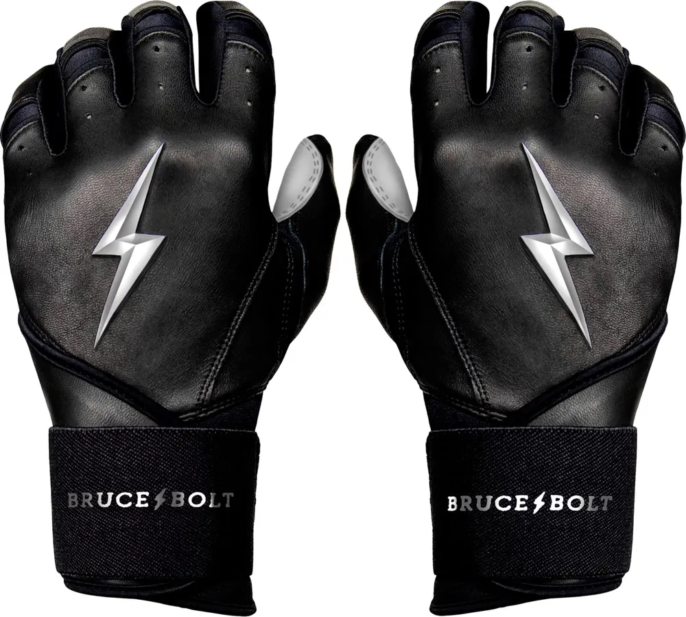 Bruce Bolt Youth Long Cuff Chrome Batting Gloves