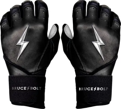 Bruce Bolt Youth Long Cuff Chrome Batting Gloves