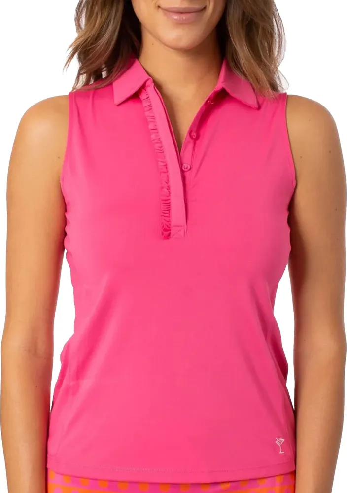 Golftini Women's Sleeveless Ruffle Golf Polo