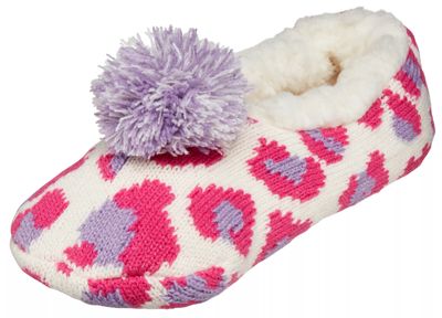 Northeast Outfitters Girls' Cozy Cabin Cheetah Heart Slippers