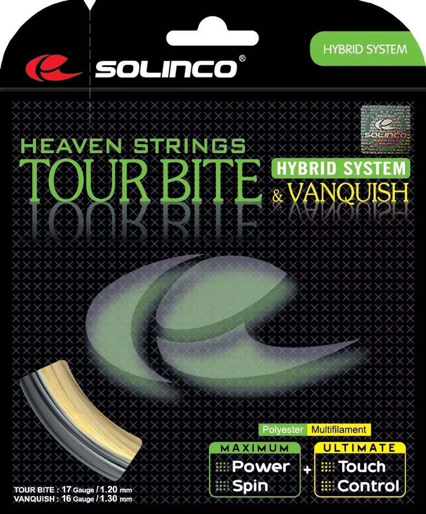 Solinco Tour Bite 17 and Vanquish 16 Hybrid String