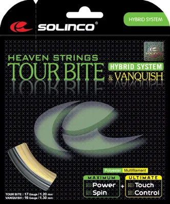 Solinco Tour Bite 17 and Vanquish 16 Hybrid String