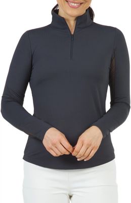 IBKUL Women's Long Sleeve Zip Mock Neck Tennis Pullover