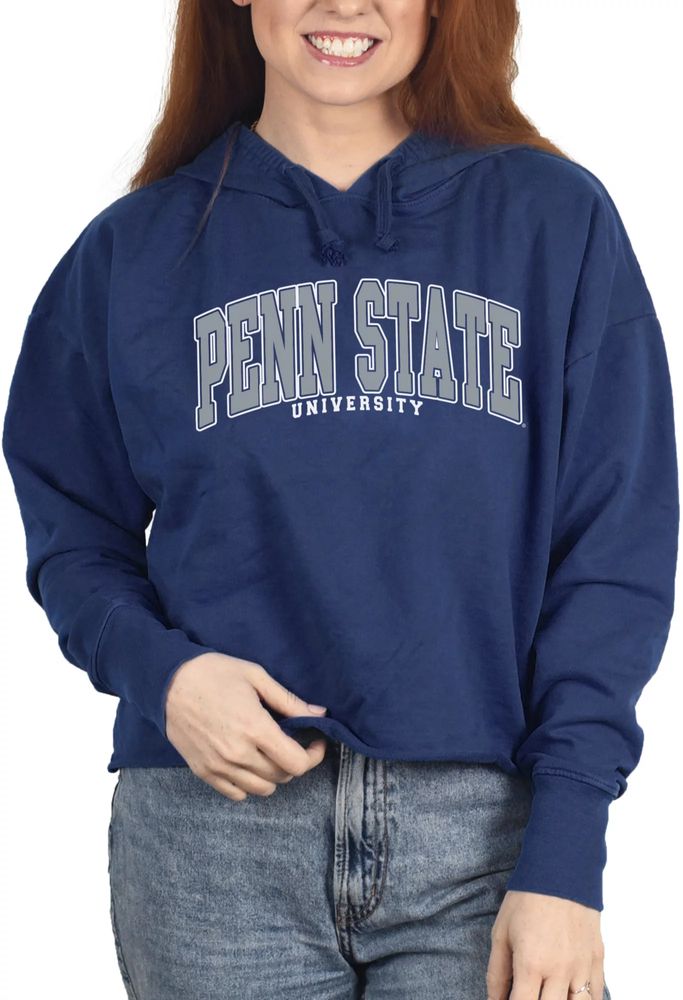 Vintage Collegiate Penn State Nittany Lions Cropped Hoodie Sweatshirt