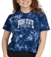 ZooZatZ Women's Penn State Nittany Lions Blue Tie-Dye Cropped T-Shirt