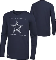 NFL Combine Men's Dallas Cowboys Side Drill Long Sleeve T-Shirt