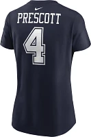 Nike Women's Dallas Cowboys Dak Prescott #4 Navy T-Shirt