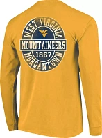 Image One Men's West Virginia Mountaineers Gold Distressed T-Shirt