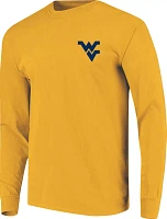 Image One Men's West Virginia Mountaineers Gold Distressed T-Shirt