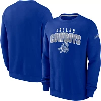 Nike Men's Dallas Cowboys Rewind Shutout Royal Crew Sweatshirt