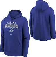 Nike Youth Dallas Cowboys Rewind Club Fleece Royal Crew Sweatshirt