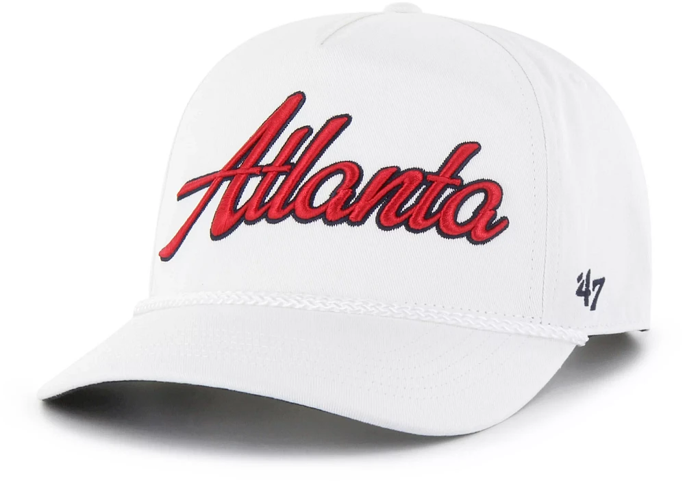 '47 Adult Atlanta Braves White Overhand Hitch Adjustable Hat