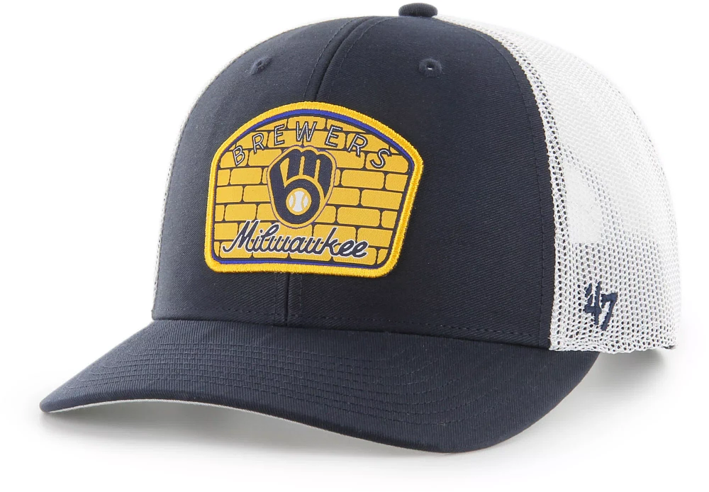 '47 Adult Milwaukee Brewers Navy Pitch Adjustable Trucker Hat