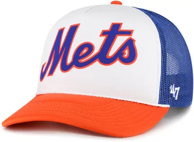 '47 Adult New York Mets Royal Script Trucker Hat