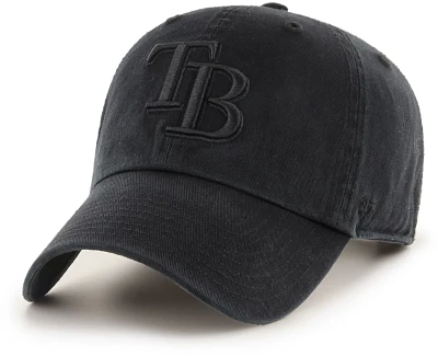 '47 Adult Tampa Bay Rays Black Clean Up Adjustable Hat