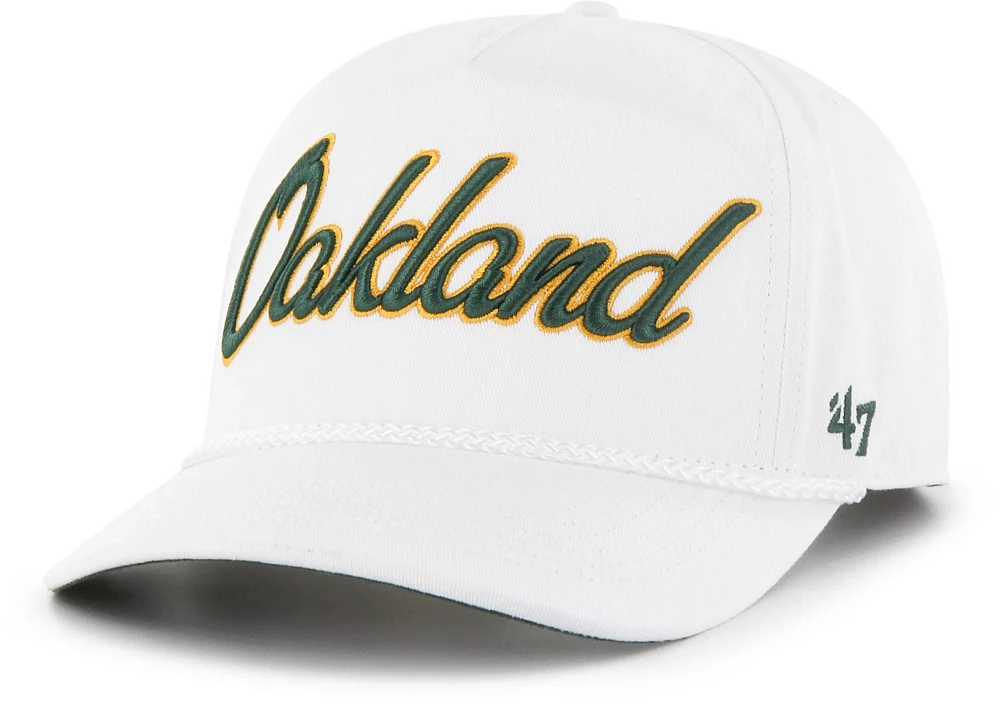 '47 Adult Oakland Athletics White Overhand Hitch Adjustable Hat