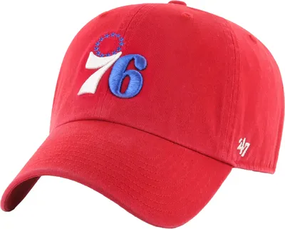 '47 Red Philadelphia 76ers Clean Up Adjustable Hat