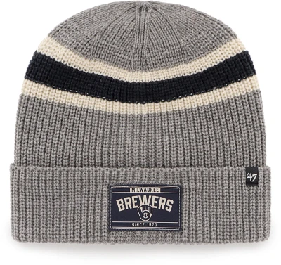 '47 Men's Milwaukee Brewers Gray Penobscot Cuff Knit