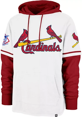 '47 Men's St. Louis Cardinals White Tri-Stop Cooperstown Pullover Hoodie